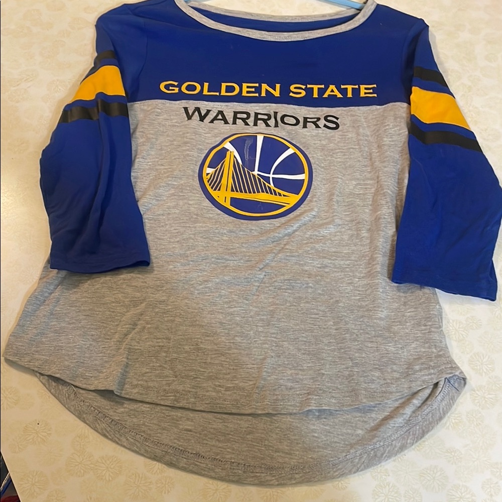 Golden State Warriors Blue and Gray Top